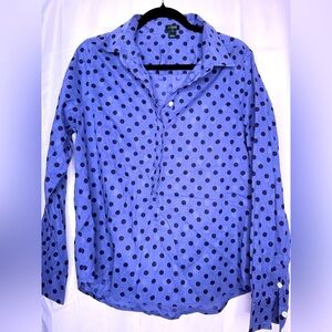 J. Crew Blue and Black Pullover Button Down Shirt